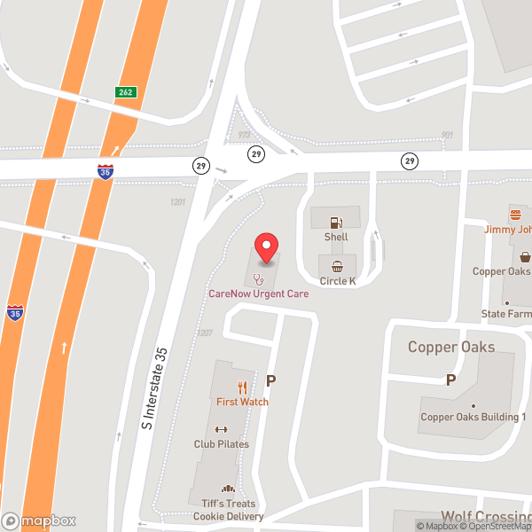 Map of CareNow Urgent Care