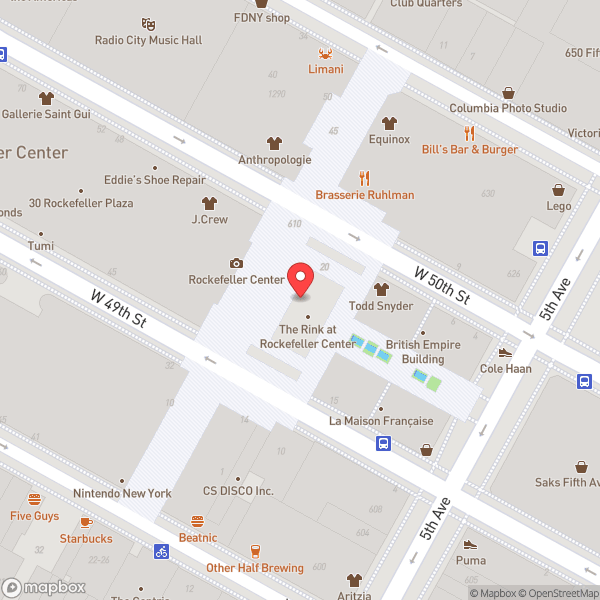 Map of Rockefeller Plaza