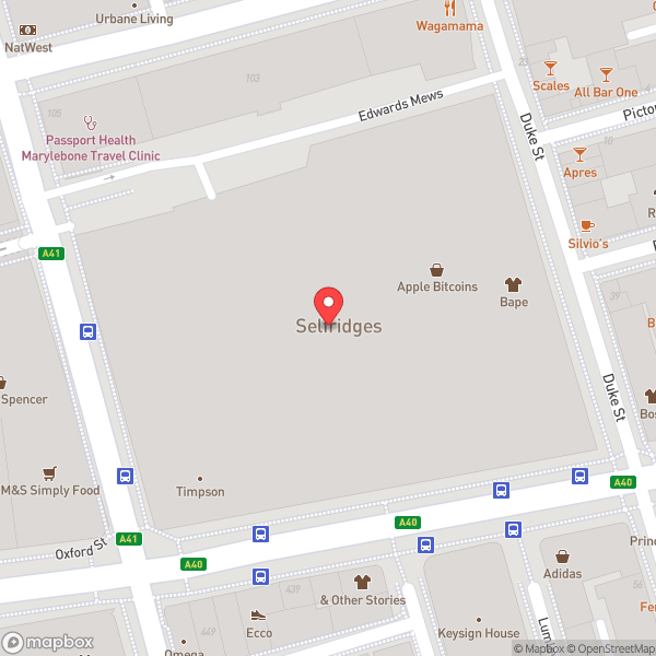 Map of Selfridges & Co