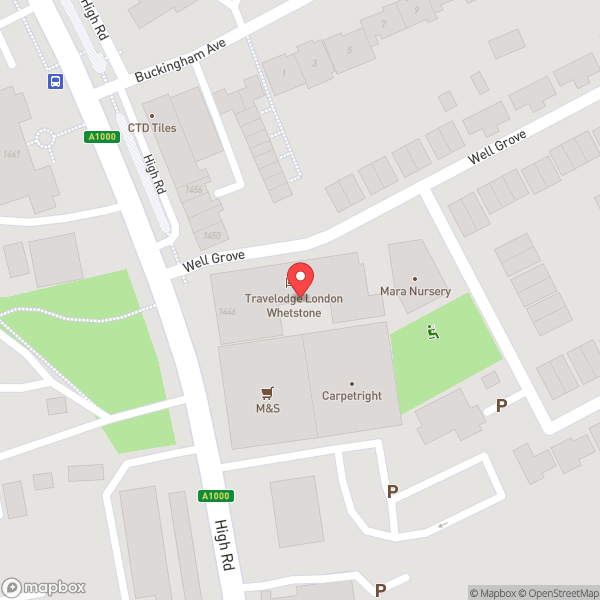 Map of Travelodge London Whetstone