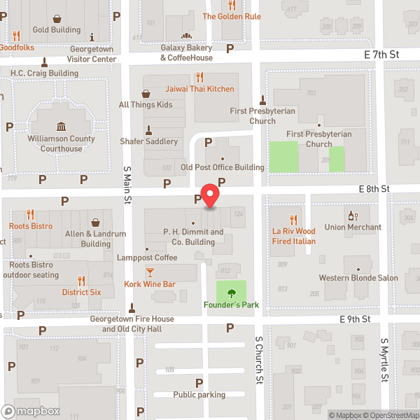 Map of Georgetown, TX