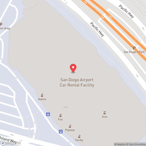 Map of Car Rental Center