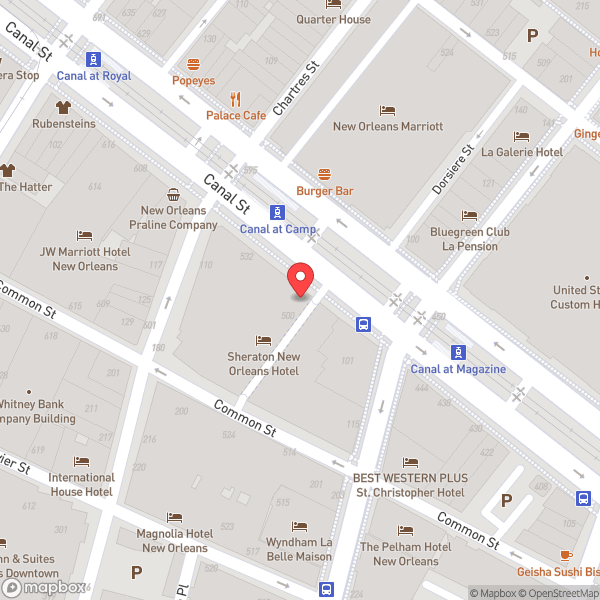 Map of Sheraton New Orleans Hotel